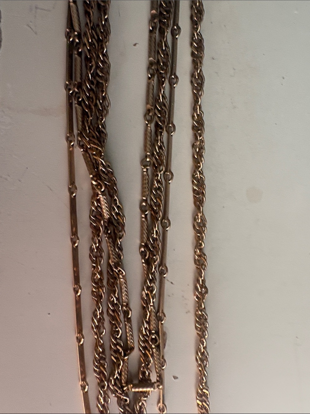 Elegant Gold-Tone Multi-Strand Women's Necklace - length 17in - Picture 3 of 5